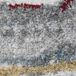 OBSESSIONS Grey & Teal-Blue Printed Rectangular Bedside Runners image 2