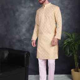 Jompers Men Floral Printed Regular Kurta with Churidar image 5