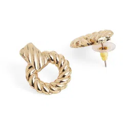 Priyaasi Gold-Plated Circular Shaped Drop Earrings image 5