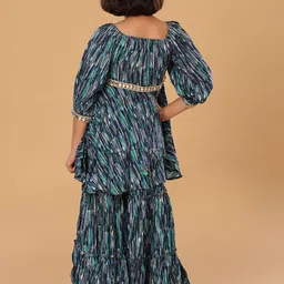 The Mini Trunk Girls Abstract Printed Kurta with Sharara image 2