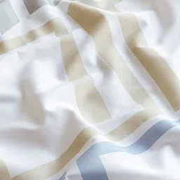 HOMEMONDE White & Blue Printed Cotton 210 TC Queen Bedsheet Set 2.28m x 2.13m image 2