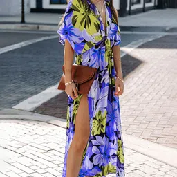 StyleCast x Revolte Floral Print Chiffon Maxi Dress image 2