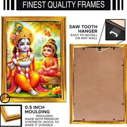 blinkart Yellow & Blue Printed Lord Radha Religious Wall Art image 5