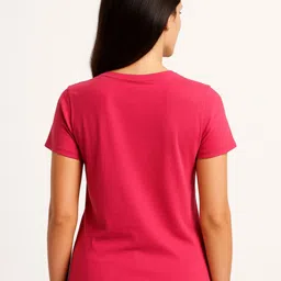 inner element Women Solid Round Neck Cotton T-shirt image 2