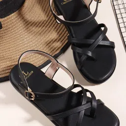 Carlton London Women Regular Party Platform Sandals with Buckles-picture-24