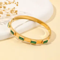 Jewels Galaxy Gold-Plated Artificial Stones Studded Bangle-Style Bracelet-picture-40