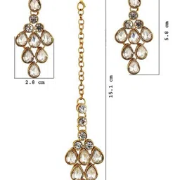 PADMAWATI BANGLES PVT LDT Gold Plated Kundan Studded Jewellery Set With Maang Tika image 5