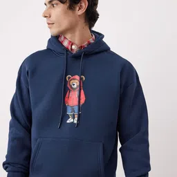 Trendyol Men Printed Hooded Long Sleeves Pullover Oversized Sweatshirt With Pockets-picture-20