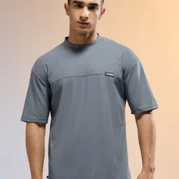 Technosport Men Anti Static Solid Round Neck Relaxed Fit T-shirt image 1