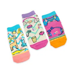 NEONERA Girls Pack of 3 Ankle Length Socks-picture-58