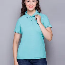 ELPIDA Solid Polo Collar Short Sleeves Regular Fit T-Shirt-picture-22