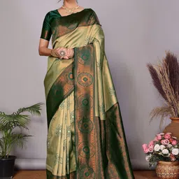 oxalis Woven Design Zari Banarasi Saree-image-49