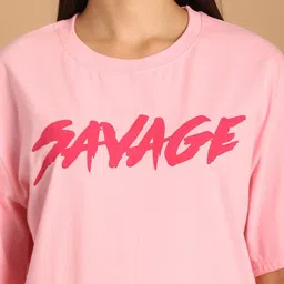 Tromko Women Pack of 2 Graphic Printed Round Neck Cotton Relaxed Fit T-shirts image 4