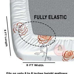 CHHAVI INDIA White & Orange Printed Microfiber 210 TC Queen Bedsheet Set-1.83 m x 1.98 m image 3