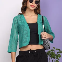 MORDEN MUSE Women Three-Quarter Sleeves Shrug image 2