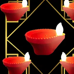 PUFFSMART 18-Pcs Brown Textured Diya Pooja Essentials image 4