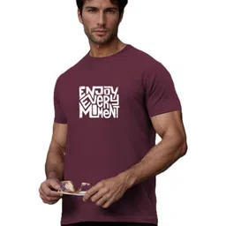 BLUEFICUS Typography Printed Bio Finish Slim Fit T-Shirt image 3