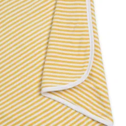 My Milestones Yellow Aviator Benny Embroidered Striped Terry Cotton 550 GSM Hooded Towel image 4