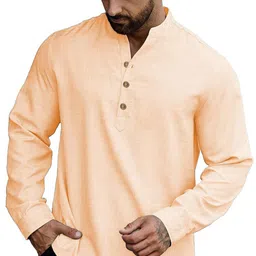 LENIA Band Collar Roll-Up Sleeves Short Kurta-picture-21