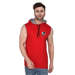 BEYOU FASHION Hooded Sleeveless Applique Slim Fit T-shirt-image-91