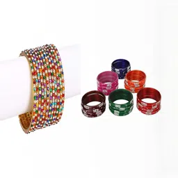 SOMIL Set Of 36 Stone-Studded Bangle-image-30