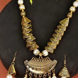 SUNHARI Gold- Plated Pearl Beaded Jewellery Set-picture-31