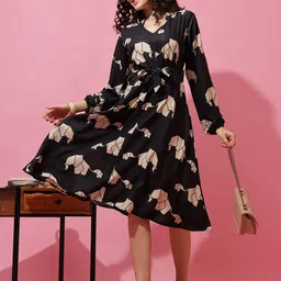 Honky Tonky Women Conversational Printed Fit & Flare Midi Dress-image-99