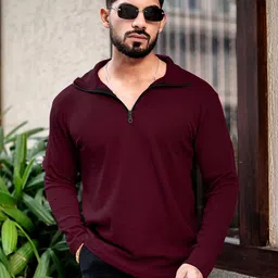 Kasendra Men Solid Henley Neck Cotton T-shirt-picture-38