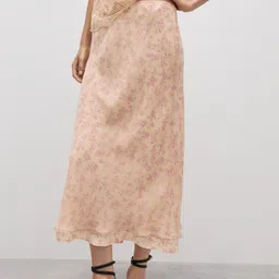MANGO Women Floral Print Maxi Skirt with Bow Detail-picture-27