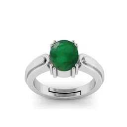 RRVGEM 8.00 KT Emerald Ring Silver Plated Ring-picture-16
