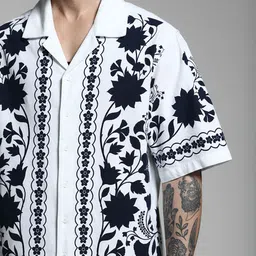 Jack & Jones Men Cuban Collar Floral Printed Cotton Casual Shirt image 2