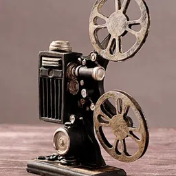 DEALSEVEN FASHION Black & Silver Toned Mini Retro Vintage Movie Projector Showpiece-image-4