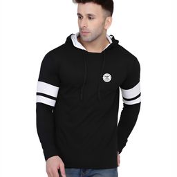 BEYOU FASHION Men Striped Hooded Cotton Slim Fit T-shirt-picture-34