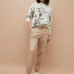 Colour Me by Melange Women Printed Easy Wash Zip Trousers image 5