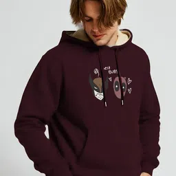 MaverIQ Men Graphic Printed Hooded Sweatshirt image 5