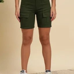 KASHIAN Women Slim Fit Mid Rise Cargo Shorts-picture-27