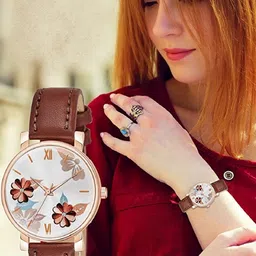 LAKSH Brown Dial & Leather Straps Analogue Watch image 2