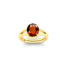 Pranjal Gems Unisex 11.25 Gold Ratti Gomed/Hessonite Garnet Stone Finger Ring-picture-13