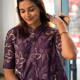 SRF JAIPUR Printed Mandarin Collar Tunic & Trousers Co-Ords image 2