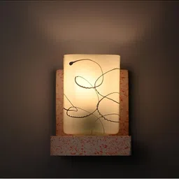 1ST TIME White Colourblocked Wood Contemporary Rectangle Shaped Wall Lamp image 5