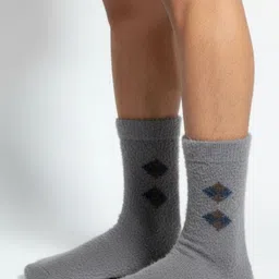 Cdeck Men Pattered Pure Wool Calf Length Socks-picture-50