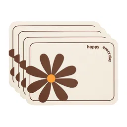 Myntra Elegant Homes 4Pcs Beige & Brown Patterned Waterproof Anti-Slip Table Placemats-picture-11