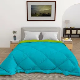 CHICERY Green & Turquoise Blue Microfiber AC Room Single Bed Comforter-image-76