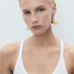 MANGO Shoulder Straps Scoop Neck Fitted Top image 5