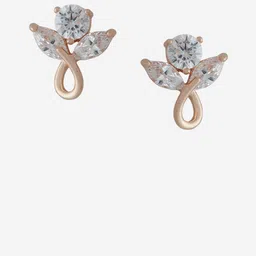 Kushal's Fashion Jewellery 92.5 Sterling Silver Rose Gold-Plated Classic Stud Earrings image 4
