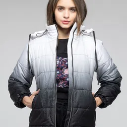 SHAYE Women Hooded Ombre Self Design Casual Puffer Jacket-picture-30