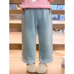 LULU & SKY Unisex Kids Wide Leg Mid-Rise Light Fade Jeans-picture-27