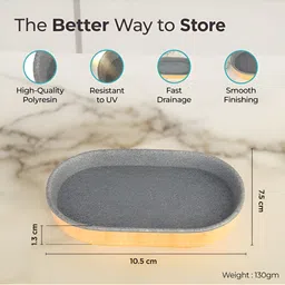 The Better Home Grey & Brown Polyresin Soap Dish image 5