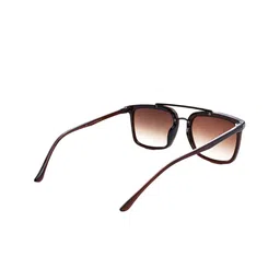 Jiebo Men Brown Lens & Black Square Sunglasses with image 3