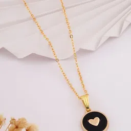 SZN Set Of 2 Gold-Plated Pearls Beaded Butterfly & Heart Shaped Pendants With Chains image 2